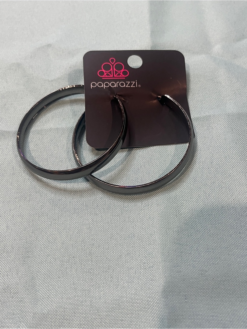 paparazzi Glossy Black Hoop Earrings